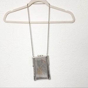 Bo's Art Studio Los Angeles Stainless Steel Mesh Evening Bag Purse Leaves